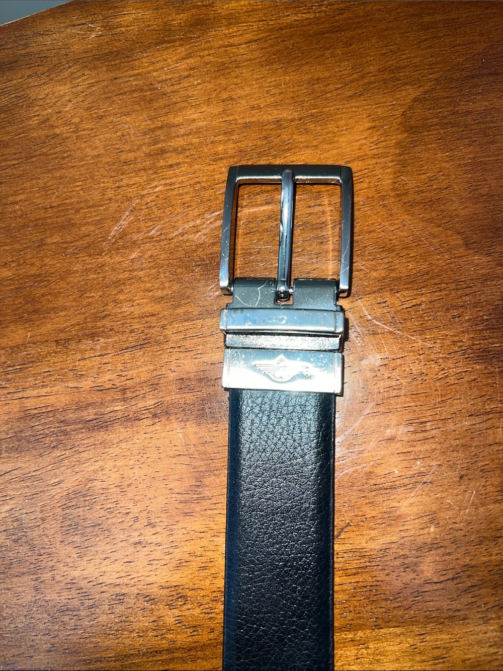 Dockers Men's Reversible Leather Belt size 34” with Silver Buckle Brown/Black